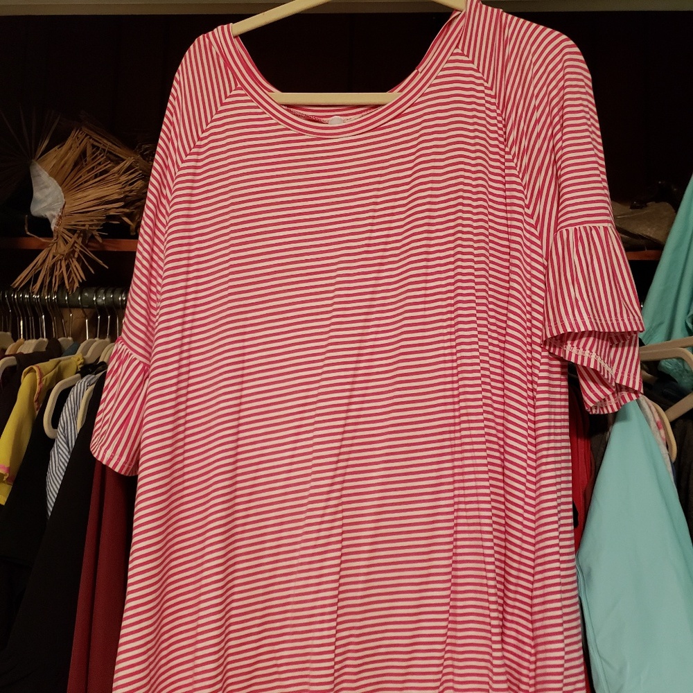 Pink striped blouse